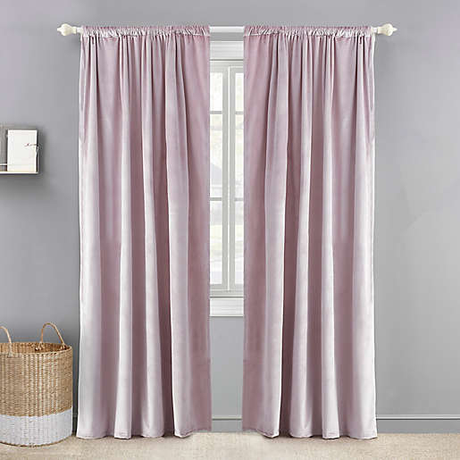 Levtex Baby Velvet 84 Inch Window, Purple Velvet Curtain Panels
