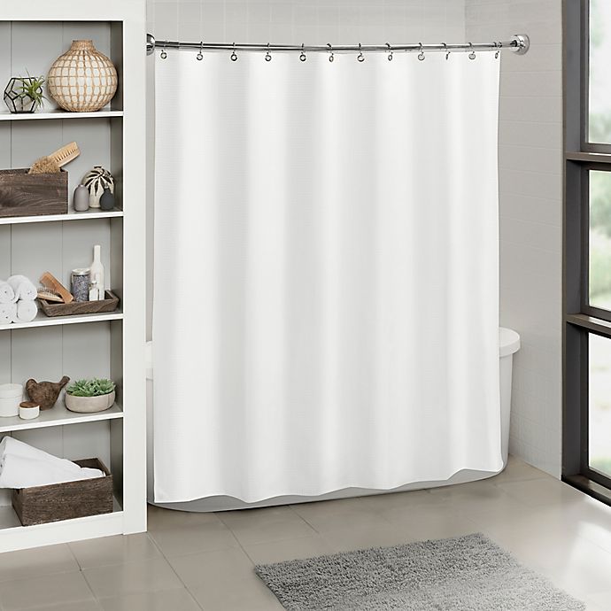 Titan Essence Heavyweight Fabric Shower Curtain Liner in White