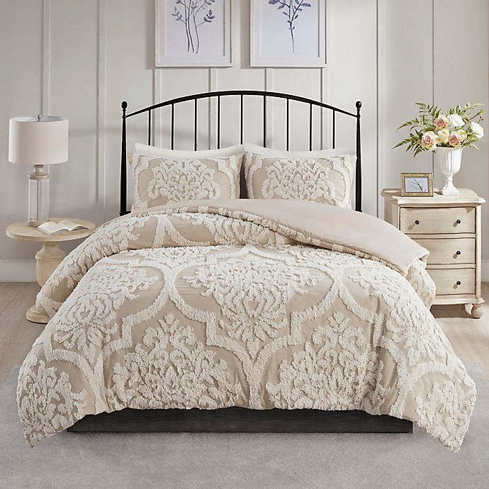 Madison Park Viola 3-Piece King/California King Duvet Cover Set in Taupe