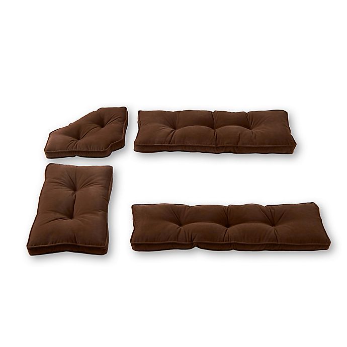 Greendale Home Fashions Hyatt 4-Piece Nook Cushion Set in Scarlet