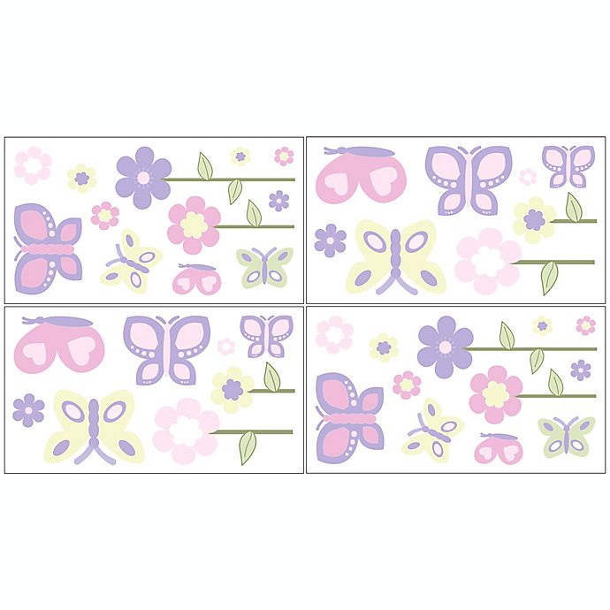 Sweet Jojo Designs® Butterfly Wall Decal Stickers in Pink/Purple