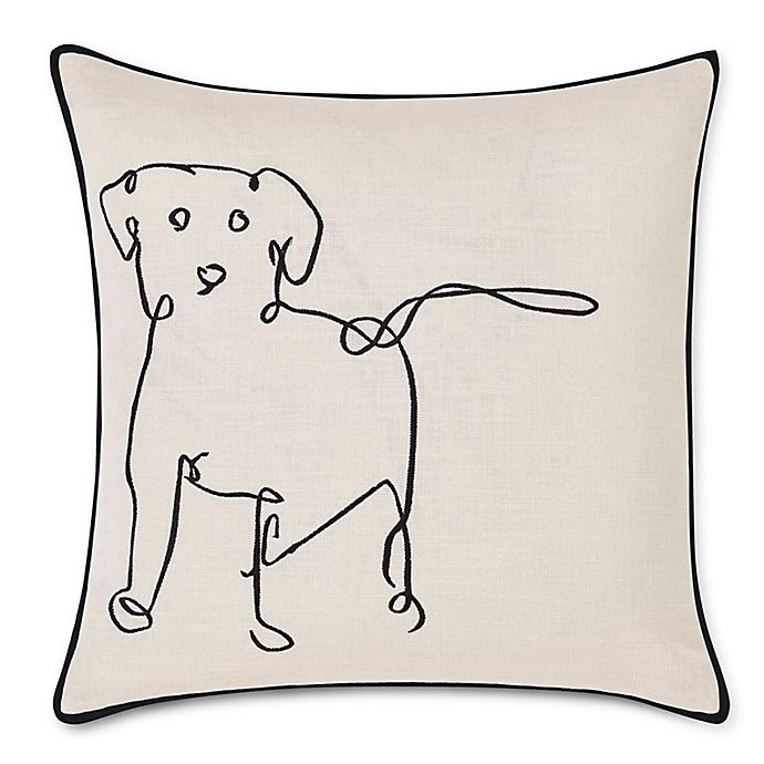 ED Ellen DeGeneres Doodle Dog Embroidered Square Throw Pillow in Black