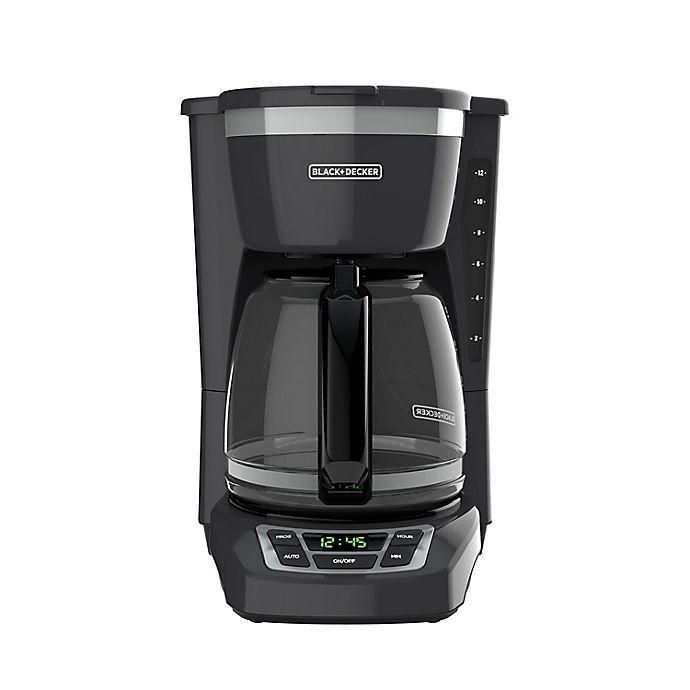 Black + Decker™ 12-Cup* Programmable Coffee Maker in Grey