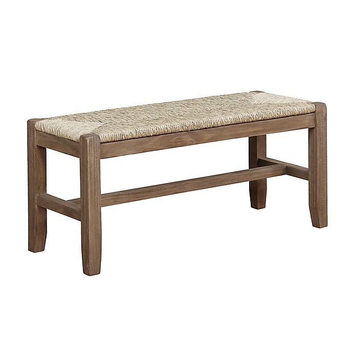 Alaterre Furniture Newport Rush Seat Bench in Natural