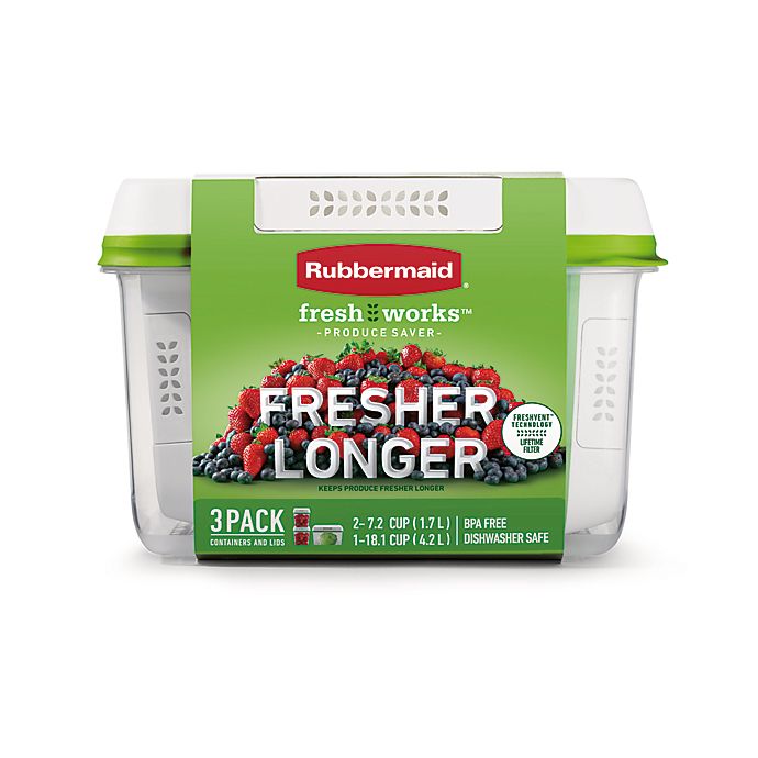Rubbermaid® Freshworks® 3-Piece Produce Saver Set in Clear