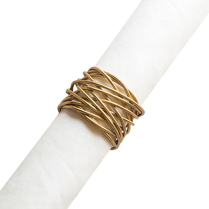 Twist Wire Napkin Ring in Brushed Gold