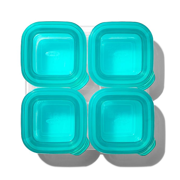 OXO Tot® 4-Pack 4 oz. Silicone Baby Food Storage Blocks in Teal