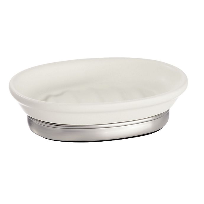 InterDesign® York Soap Dish in Ivory/Brushed Nickel