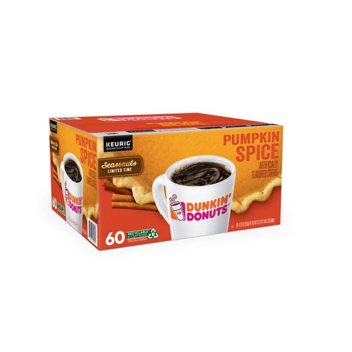 Dunkin Donuts Pumpkin Spice Flavored Coffee Keurig K Cup Pods 60 Count Bed Bath Beyond