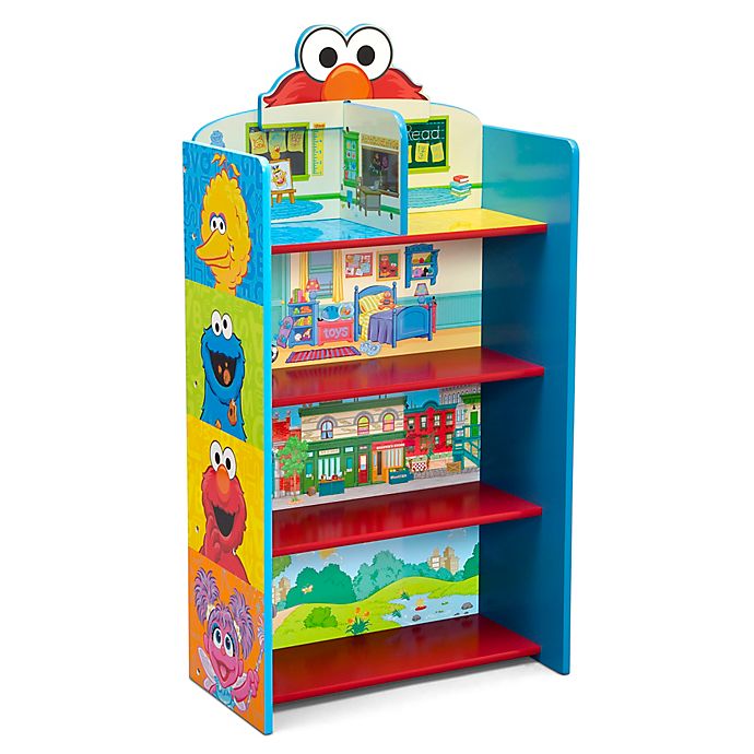 Delta Children Sesame Street Wooden Playhouse 4-Shelf Bookcase