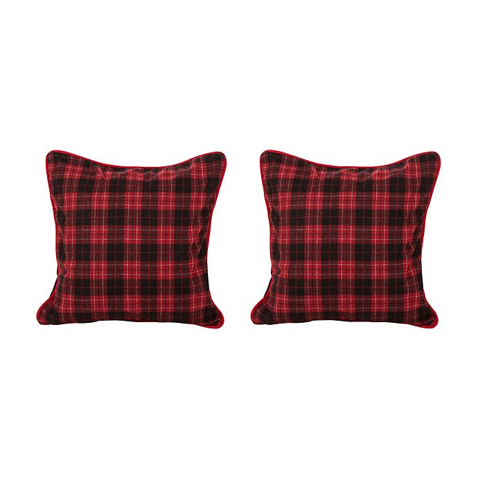 Red And Black Checked Plaid Throw Pillow Case Retangle Square Party Cover Decor 