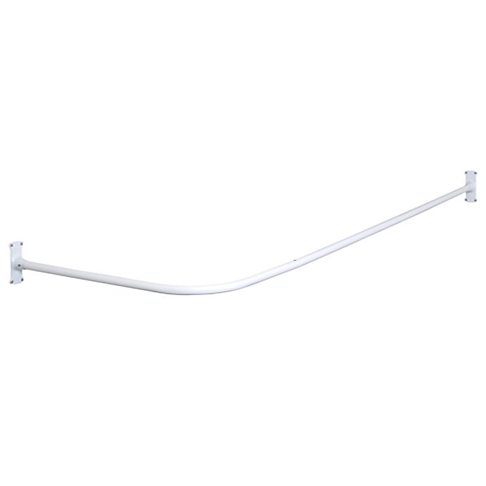 L Shaped Shower Curtain Rod In White, Shower Curtain Rod L Shaped