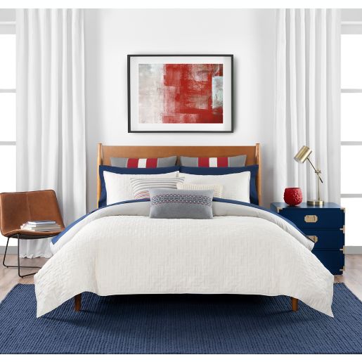 Tommy Quilted Monogram 3-Piece Reversible Comforter | Bed & Beyond