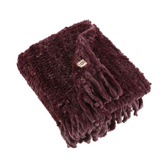UGG® Meadow Hand-Knitted Throw Blanket in Cabernet