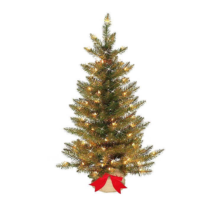 Puleo International 3-Foot Pre-Lit Fraser Pencil Artificial Christmas Tree in Green