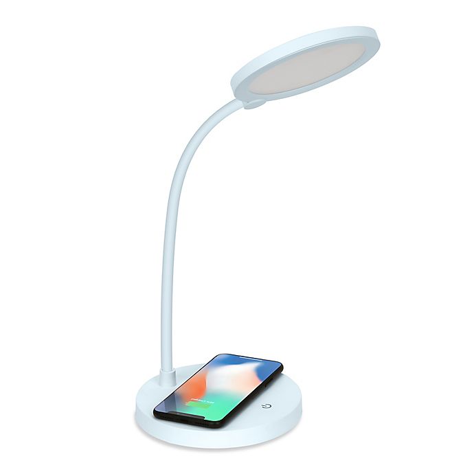 iHome® Led Desk Lamp with Flex Neck & 5-Watt Qi Wireless Charging in White