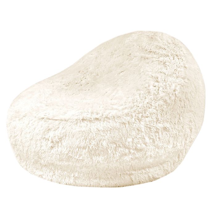 AirCandy Mongolian Faux Fur Inflatable City Chair in White