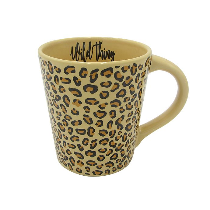 Polka Dot and Leopard Print Matching Coffee Mugs for Mild One and Wild One 