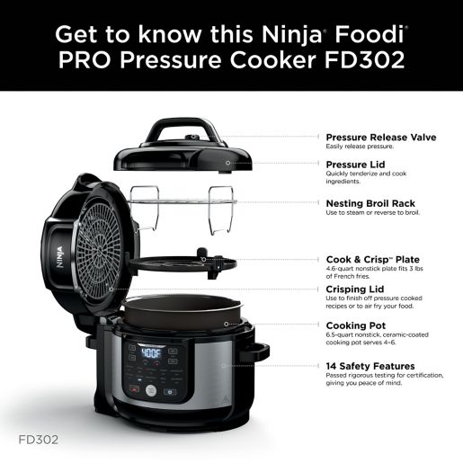 Ninja Foodi 6 5 Qt 11 In 1 Pro Pressure Cooker Air Fryer With Stainless Finish Bed Bath Beyond