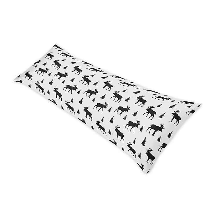 Sweet Jojo Designs® Rustic Patch Moose Body Pillowcase in Black/White