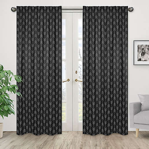 Sweet Jojo Designs Rustic Patch 2 Pack, Black And White Curtain Designs