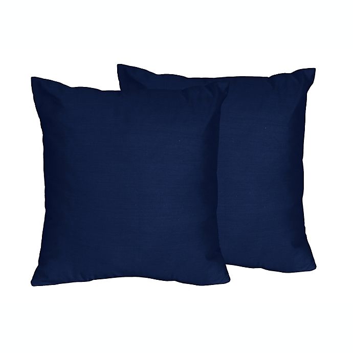Sweet Jojo Designs Navy and Grey Stripe Throw Pillow in Navy (Set of 2)