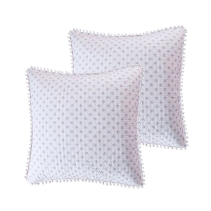 Levtex Home Olenna European Pillow Shams in Grey (Set of 2)
