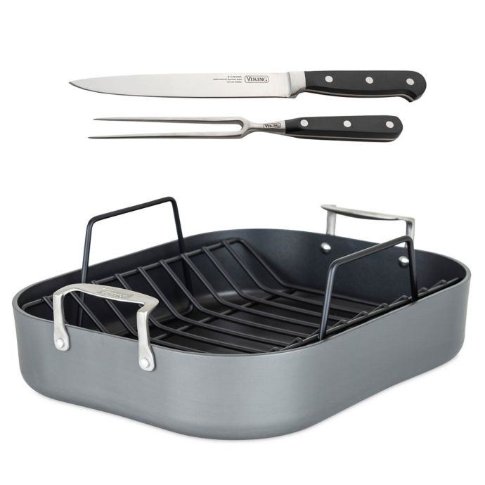 Copper Turkey Pan Roaster w/Rack Nonstick 2 Piece 