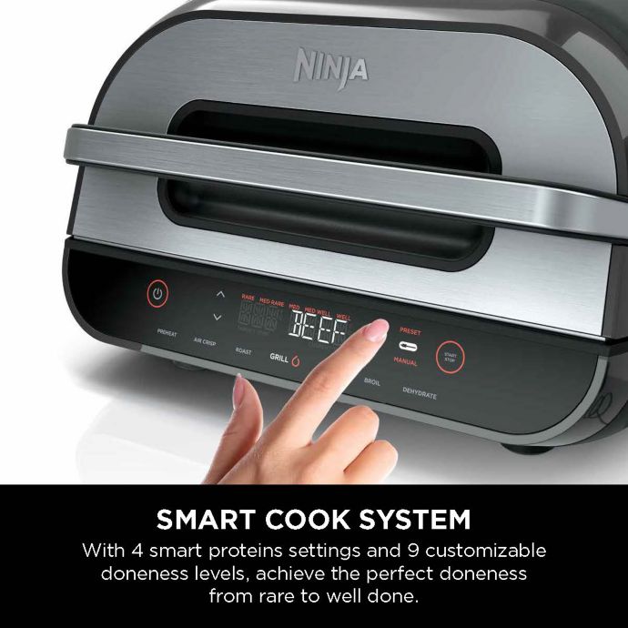 Ninja® Foodi™ Smart XL 6-in-1 Indoor Grill with 4-qt Air Fryer, Roast, Bake, Broil, Dehydrate