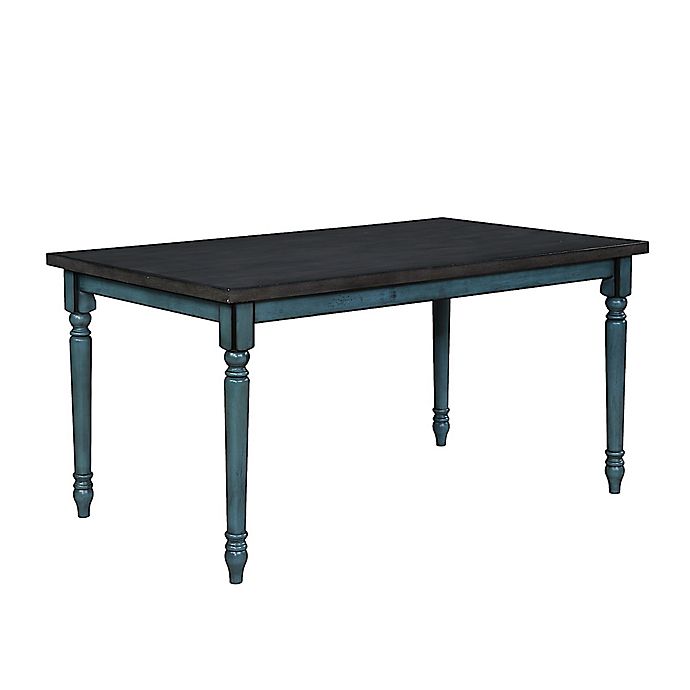 Edie Dining Table In Teal Blue, Teal Wood Kitchen Table