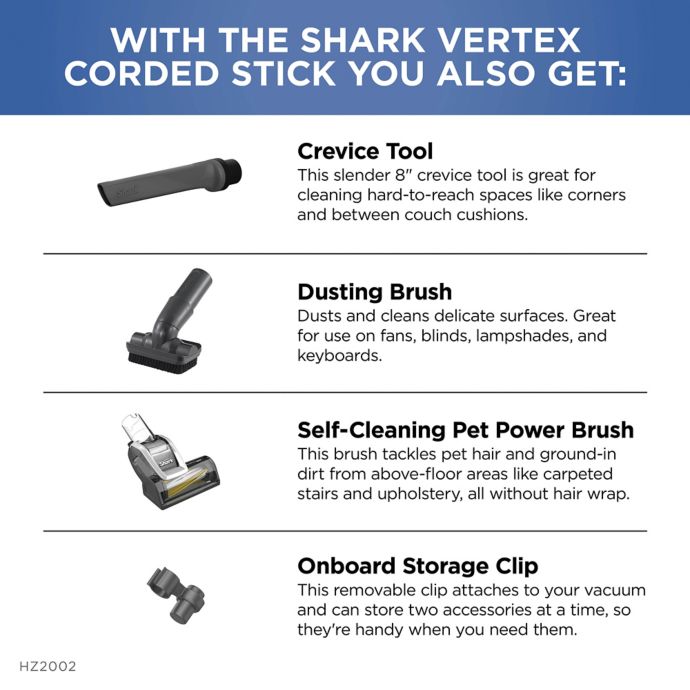 Shark® Vertex™ UltraLight™ DuoClean® PowerFins Corded Stick Vacuum with Self-Cleaning Brushroll, no warranty.