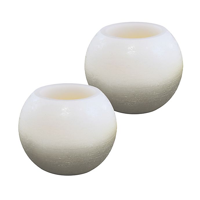 Round Wax LED Candles (Set of 2)