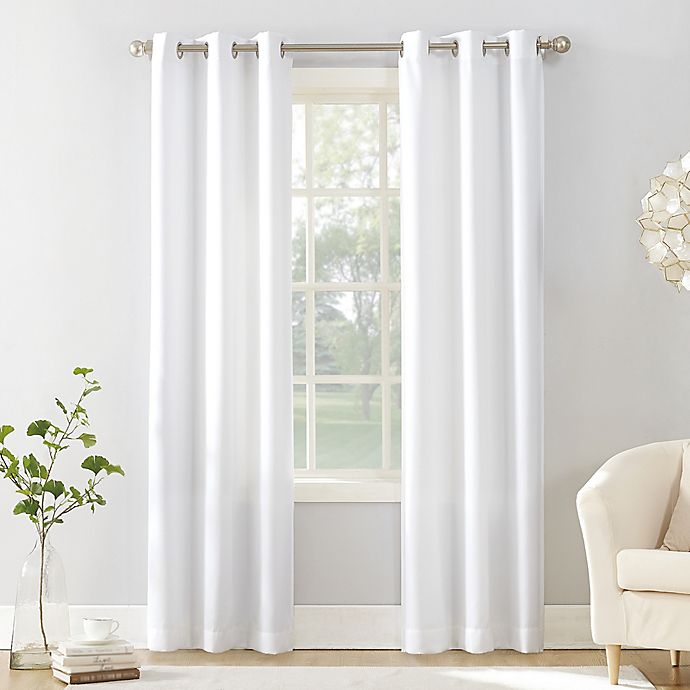 No.918® Sora 84-Inch Grommet Light Filtering Window Curtain Panel in White (Single)