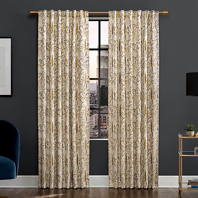 Scott Living™ Aubry Shimmering Floral Back Tab 100% Blackout Curtain Panel (Single)