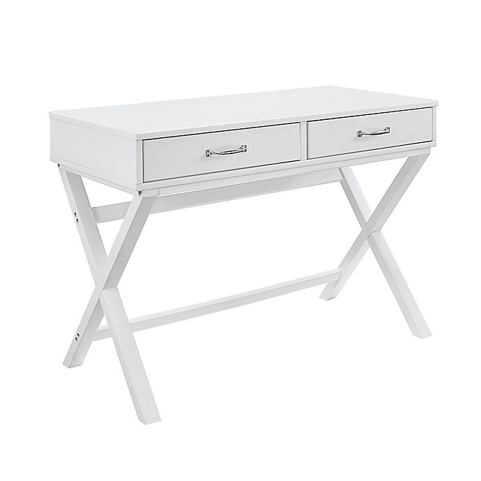 Nelle 2-Drawer Desk in White
