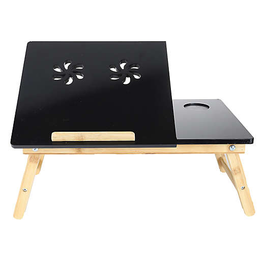 Mind Reader Bamboo Laptop Bed Tray with Cooling