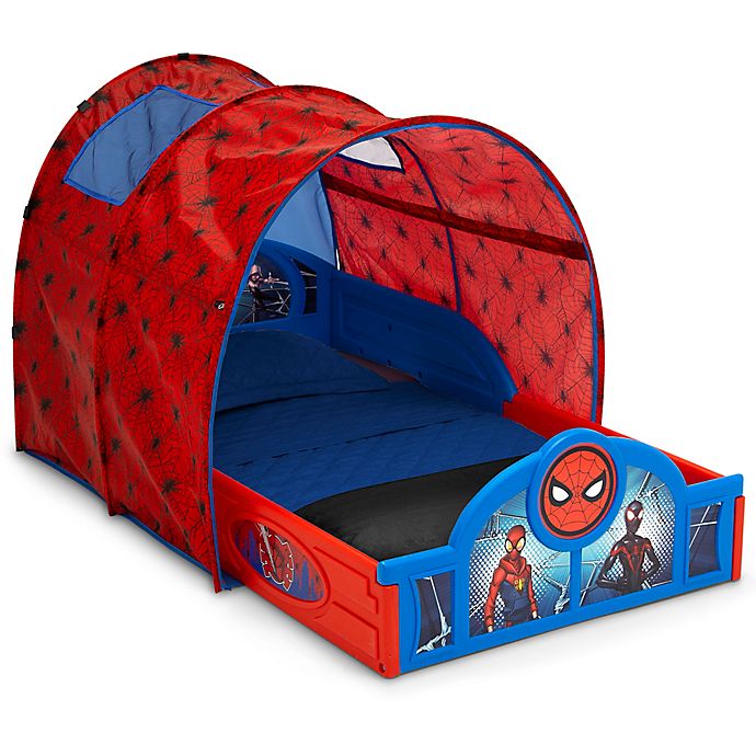 Delta Children® Marvel® Spider-Man Sleep and Play Toddler Bed with Tent in Blue