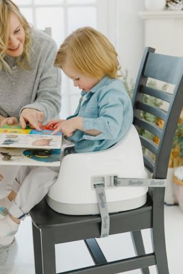 gray bumbo seat with tray