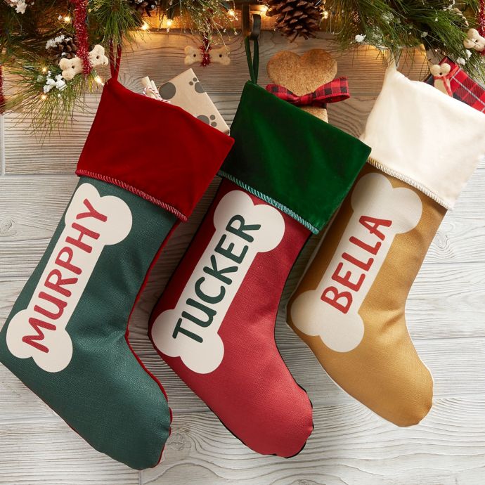 Dog Bone Personalized Christmas Stocking