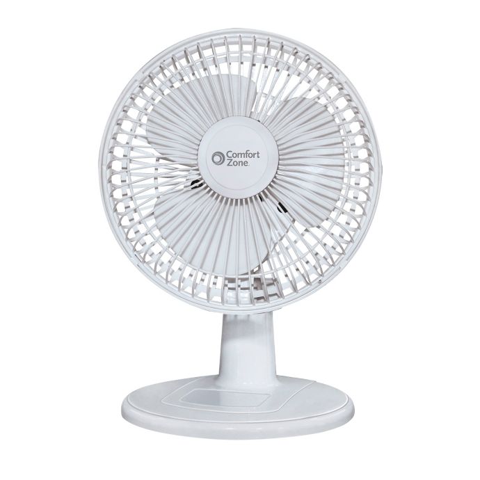 Comfort Zone Cz6d 6 Inch Portable 2 Speed Desk Fan In White Bed Bath Beyond