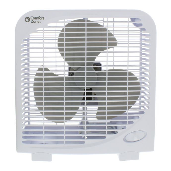 Comfort Zone Cz9bwt Portable 9 Inch 2 Speed Box Fan In White Bed Bath Beyond