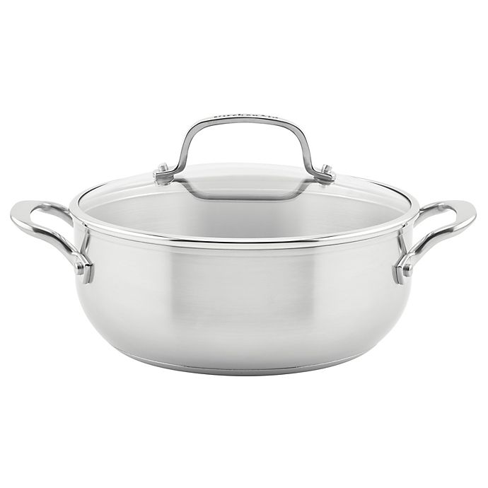 KitchenAid® Nonstick 3-Ply Stainless Steel 4 qt. Covered Casserole