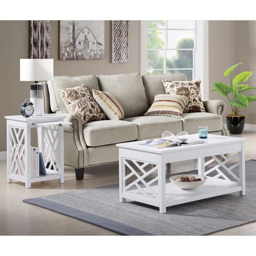 Coventry 2 Piece Coffee Table And End Table Set In White Bed Bath Beyond