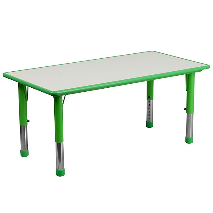 Flash Furniture Rectangular Activity Table in Green/Grey