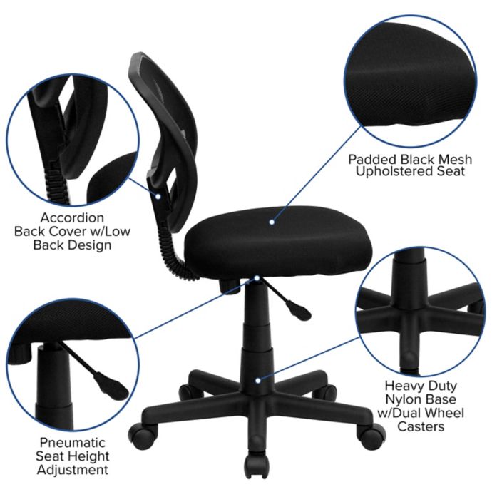 Flash Furniture Mesh Low Back Swivel Task Chair Bed Bath Beyond