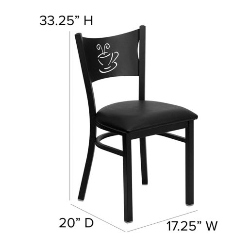 Flash Furniture Coffee Back 33 25 Inch Black Metal Chair With Vinyl Seat Bed Bath Beyond