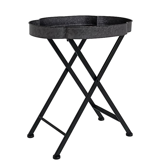 Bee & Willow™ Metal Folding Tray Table in Black