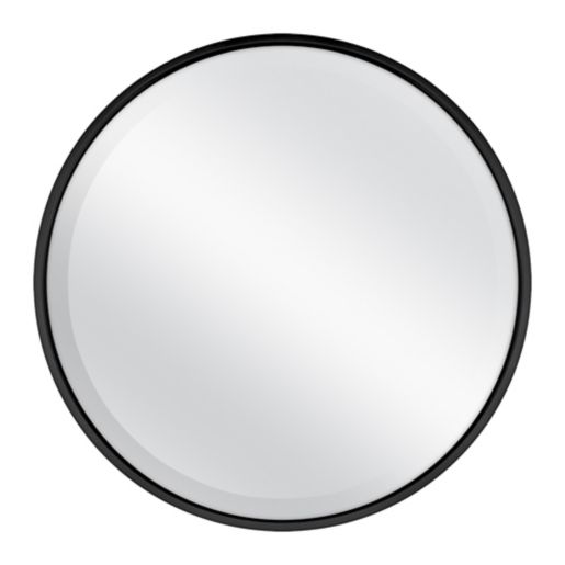 18-Inch Round Metal Wall Mirror in Black