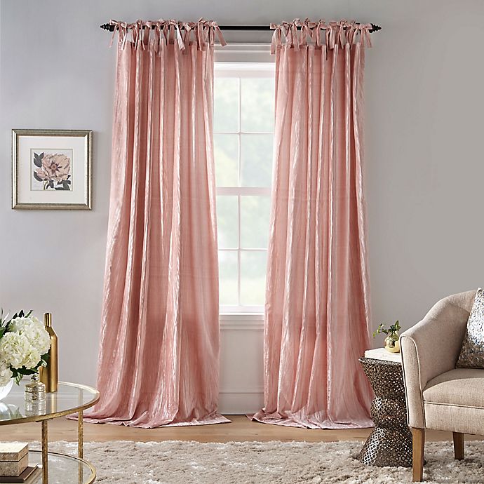 Korena Velvet Tie Top Room Darkening Window Curtain Panel (Single)