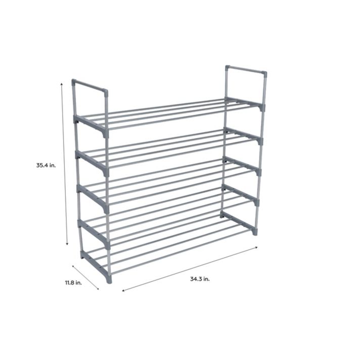 Simplify 5 Tier Stackable Shoe Rack In Grey Bed Bath Beyond